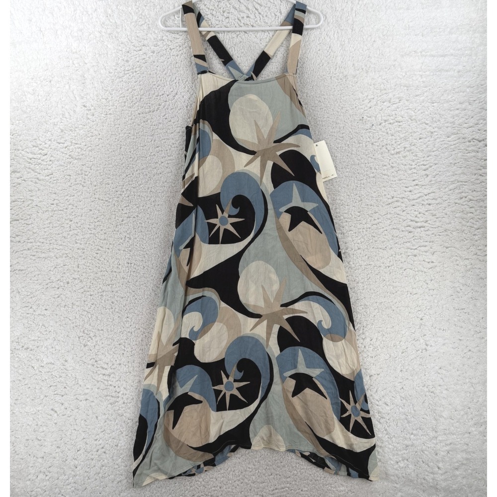 O'Neill Dress Womens Small Multicolor Geometric Crossback Midi Sundress Miranda